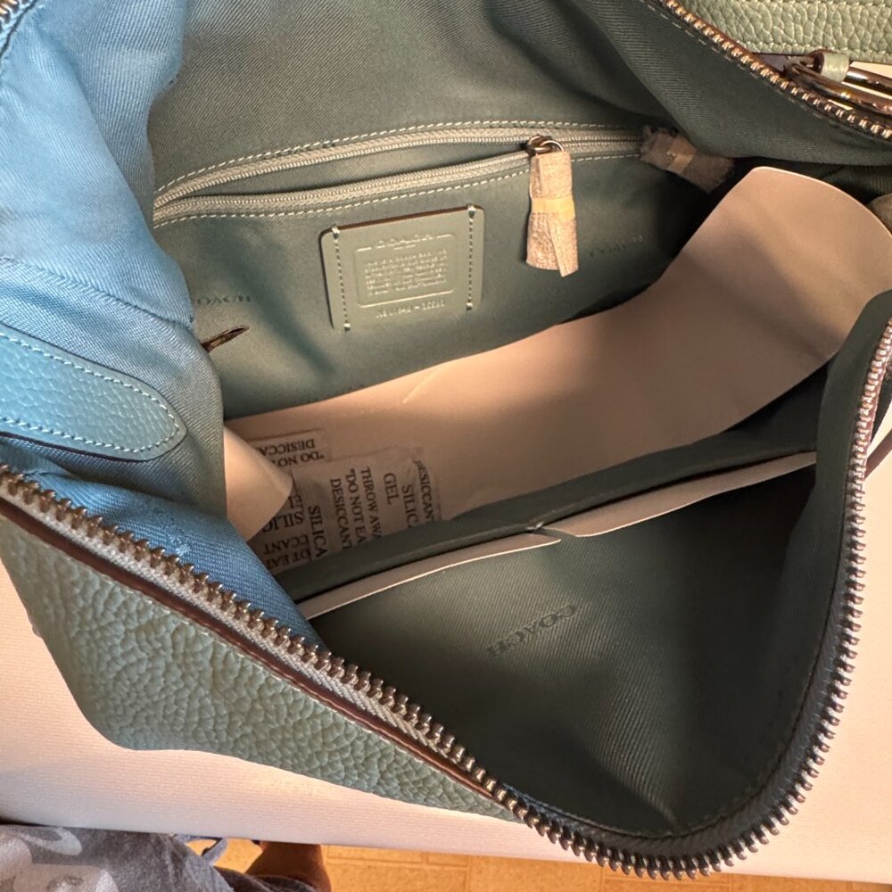 Coach Sutton Hobo Polished Pebble Leather Bag Purse Marine Blue style 35593 - Picture 8 of 14
